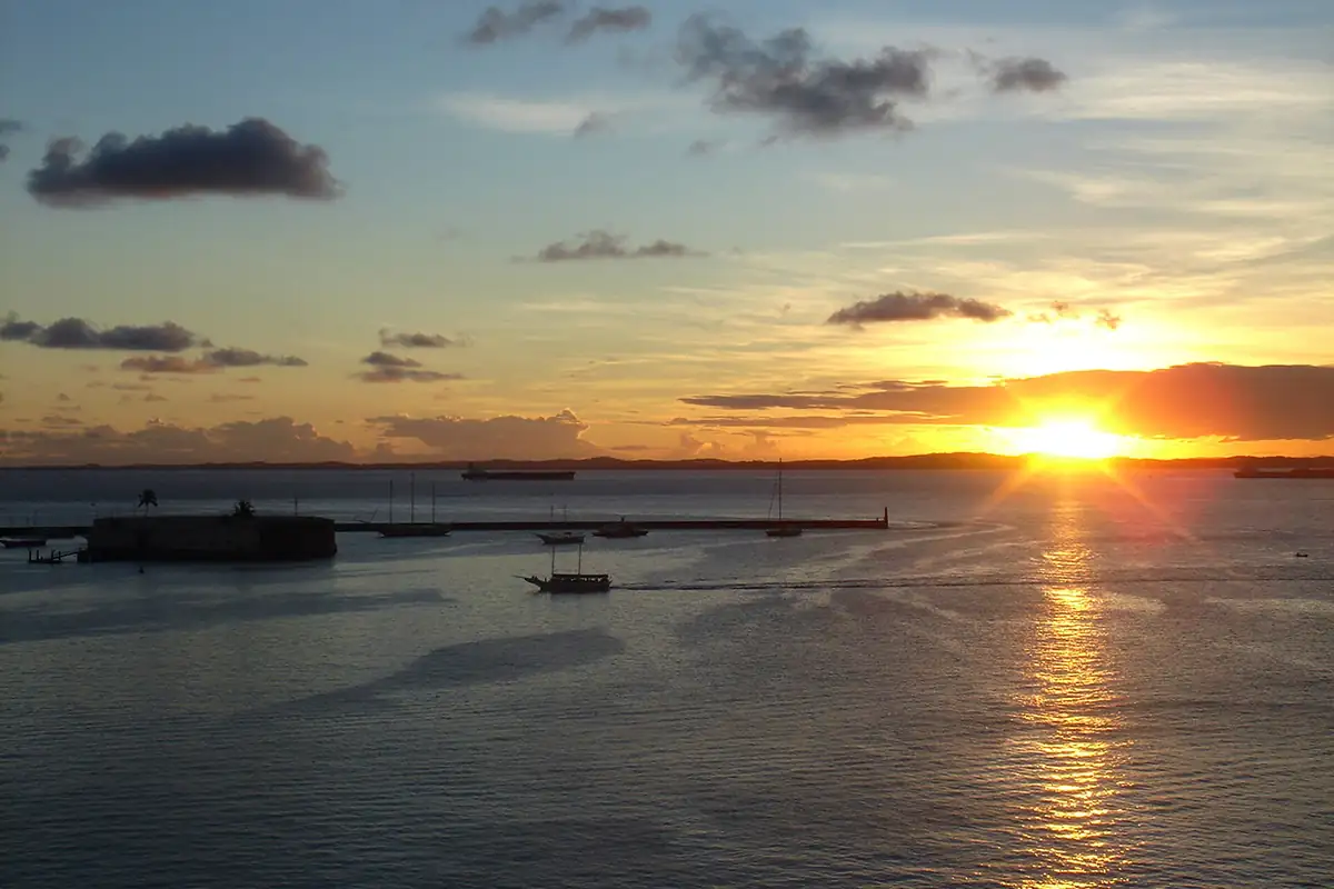 Todos os Santos bay at dusk